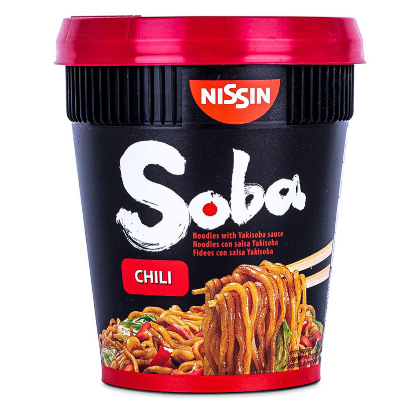 Nissin Soba Cup Chili лапша быстрого приготовления 92 гр 